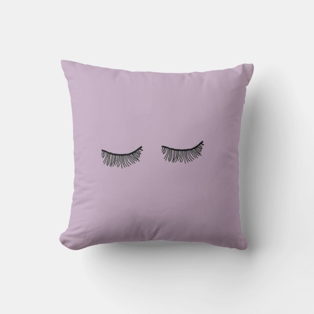 Very Cute Tumblr Purple Eyelash Pillow (Front)