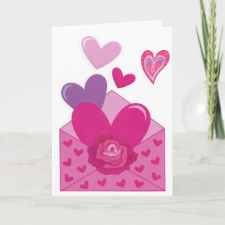 Very cute Valentine card with lots of Hearts