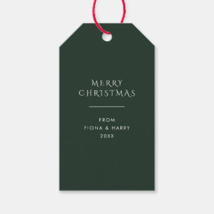 Very Dark Forest Green Elegant Christmas Gift Tags