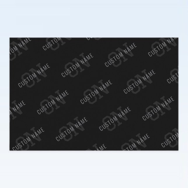 Very Dark Grey & Black Monogram Name Pattern Food Label (Creator Uploaded)