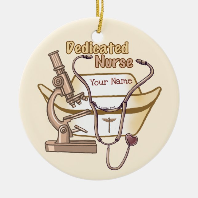 Very dedicated nurse  ceramic ornament (Front)