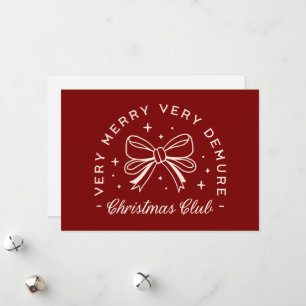 Very demure Christmas club red preppy aesthetic Holiday Card