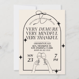Very Demure Friendsgiving Thanksgiving Dinner Invitation
