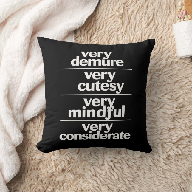 Very Demure Very Cutesy Very Considerate Demure Cushion (Blanket)