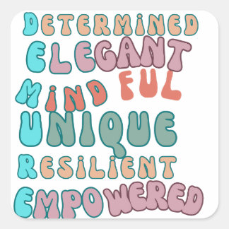 very demure very mind ful square sticker