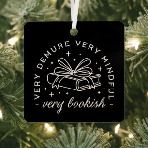 Very demure very mindful book lover black metal tree decoration