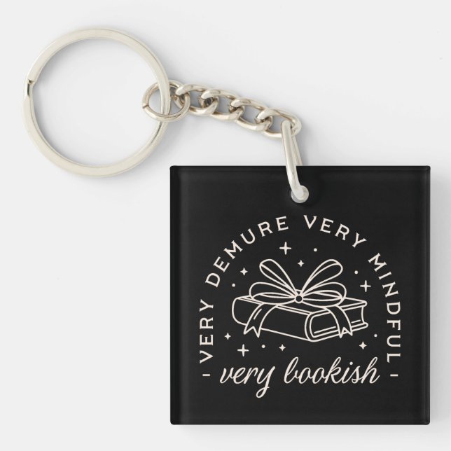 Very demure very mindful book lover key ring (Front)