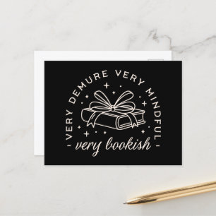 Very demure very mindful book lover postcard