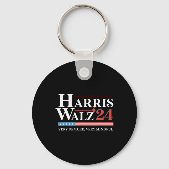 Very Demure Very Mindful Kamala Harris Wheimer 202 Key Ring (Front)