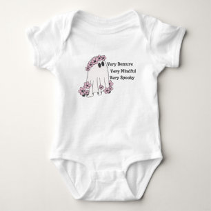 Very Demure, Very Mindful, Very Spooky -Cute Ghost Baby Bodysuit