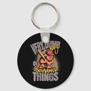 Very Dumb Way Solving Things Cave Man Club Economy Key Ring