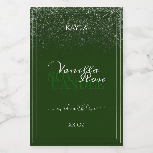 Very Elegant Dark Green and Silver Product Labels (Single Label)