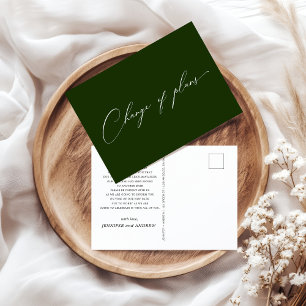 Very Elegant Script Change Of Plans Wedding Postcard