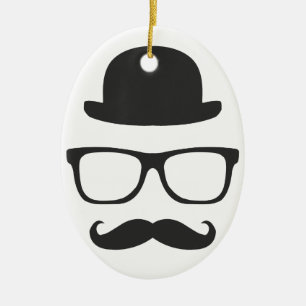 Very English Moustache Ceramic Ornament