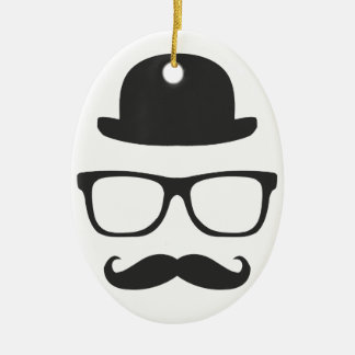 Very English Moustache Ceramic Ornament