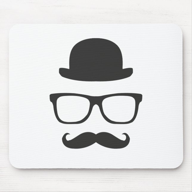 Very English Moustache Mouse Pad (Front)