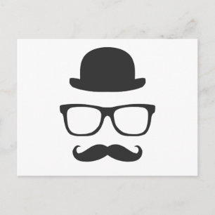 Very English Moustache Postcard