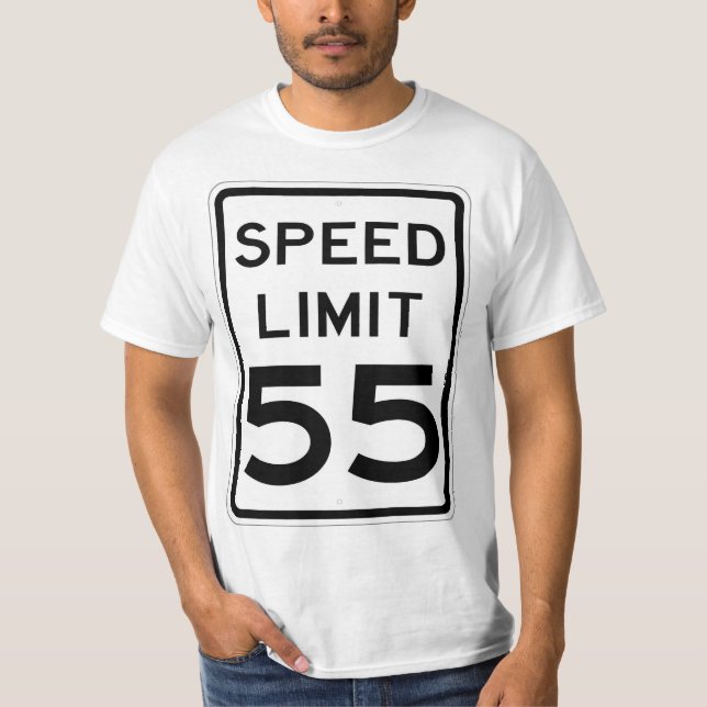 Very Fun 55 MPH Speed Limit Sign T-Shirt (Front)