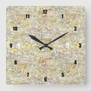 Very Fun and Unusual Abstract Squares Square Wall Clock
