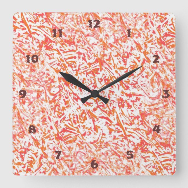 Very Fun and Unusual Flames Square Wall Clock (Front)
