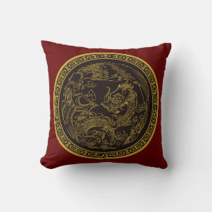 Very Fun Chinese Dragon Throw Pillow