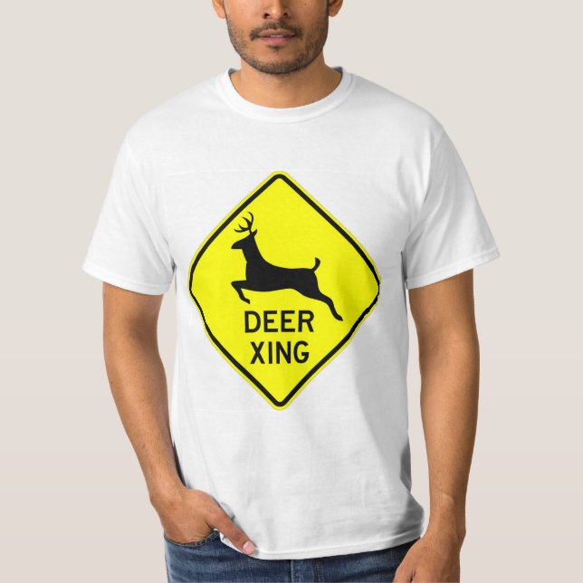 Very Fun Classic Deer Crossing Sign T-Shirt (Front)
