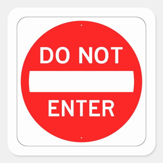 Very Fun Classic DO NOT ENTER Sign Sticker Set (Front)