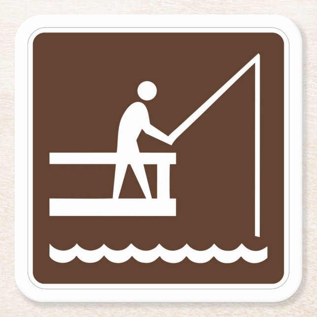 Very Fun Classic Fishing Pier Sign Coaster Set (Front)