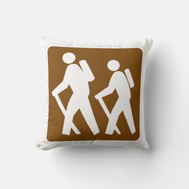 Very Fun Classic Hiking Trail Sign Cushion (Front)