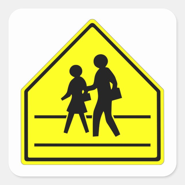 Very Fun Classic School Crossing Sign Sticker Set (Front)