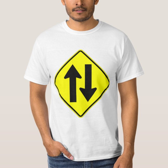 Very Fun Classic Two Way Traffic Sign T-Shirt (Front)