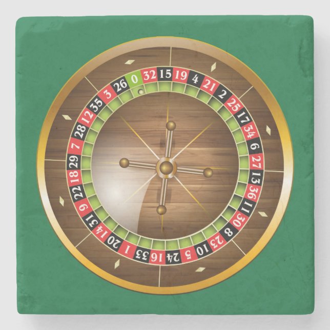 Very Fun European Roulette Wheel Stone Coaster (Front)