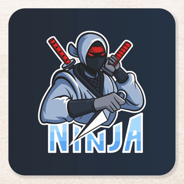 Very Fun Ninja Warrior Drawing Coaster Set (Front)