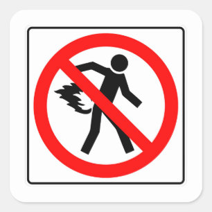 Very Fun No Farting Image Sign Square Sticker