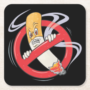 Very Fun NO SMOKING Sign Square Paper Coaster