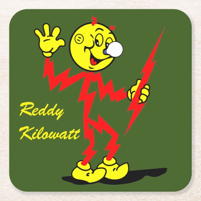 Very Fun Reddy Kilowatt Coaster Set (Front)