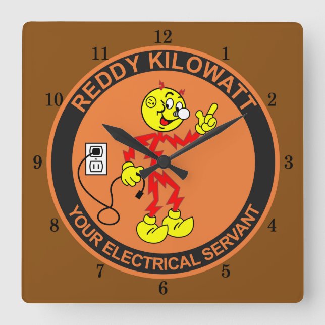 Very Fun Reddy Kilowatt Wall Clock (Front)