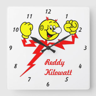 Very Fun Reddy Kilowatt Wall Clock