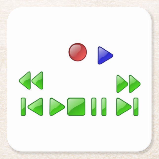 Very Fun Simulated DVD Player Buttons Coaster Set (Front)