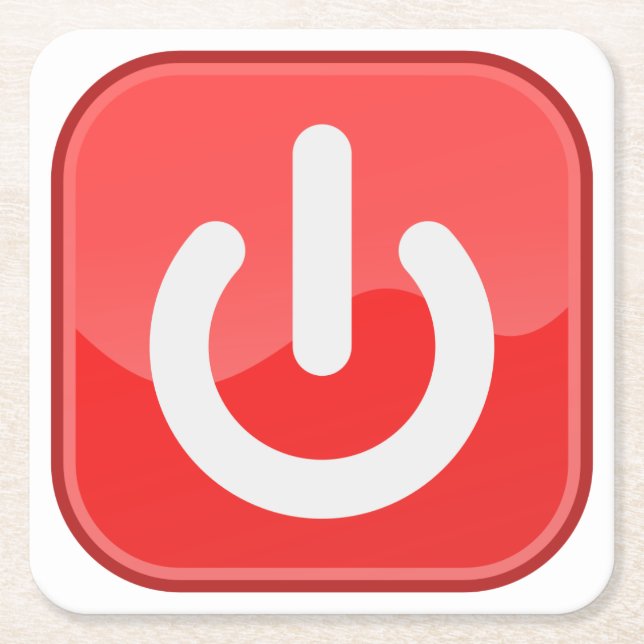 Very Fun Simulated On-Off Button Coaster Set (Front)