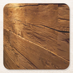 Very Fun Simulated Wood Plank Square Paper Coaster
