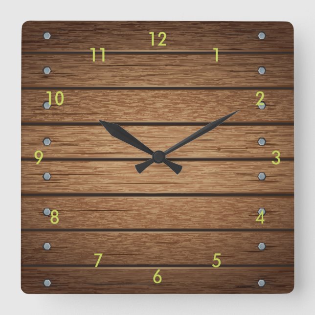 Very Fun Simulated Wood Plank Wall Clock (Front)