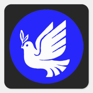Very Fun White Dove Silhouette Square Sticker