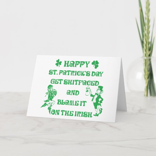 Very Funny Adult St Patrick's Day Card (Front)