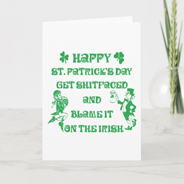 Very Funny Adult St Patrick's Day Card (Front)