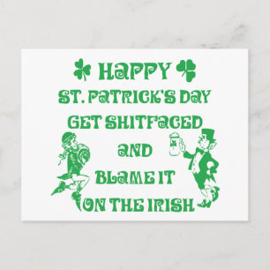 Very Funny Adult St Patrick's Day Postcard