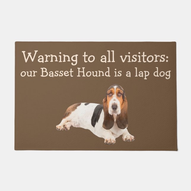 Very Funny Basset Hound Pet Humour Doormat (Front)