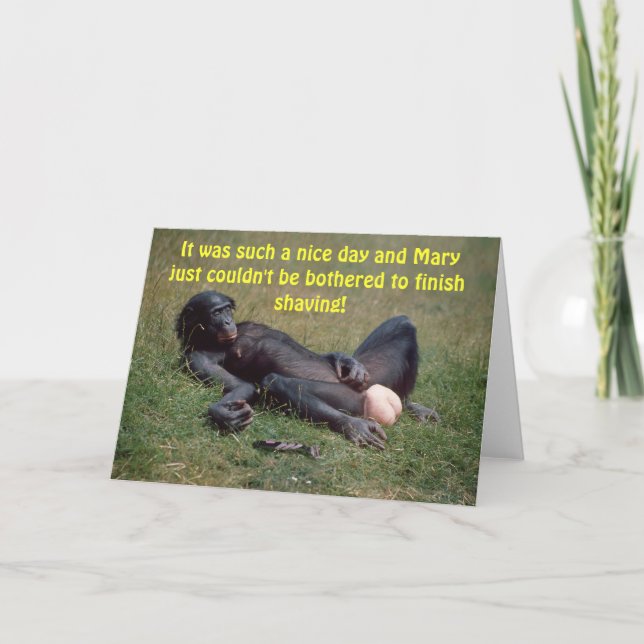 Very Funny Bonobo Ape Greeting Card (Front)