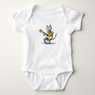 VERY FUNNY MUSICAL CAT BABY BODYSUIT