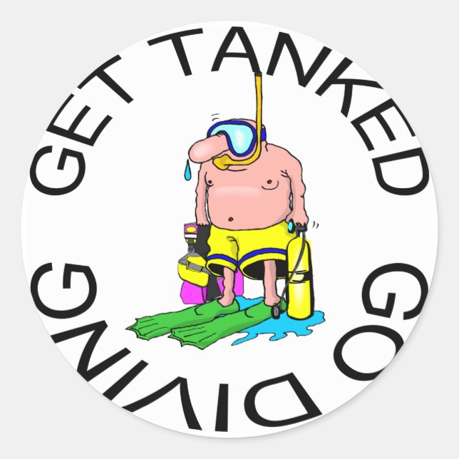 Very Funny SCUBA Diving Classic Round Sticker (Front)